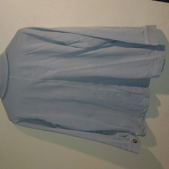 Gray/Blue J Jill Cotton Blend Shacket Light Sweatshirt Material LP - Picture 7 of 7